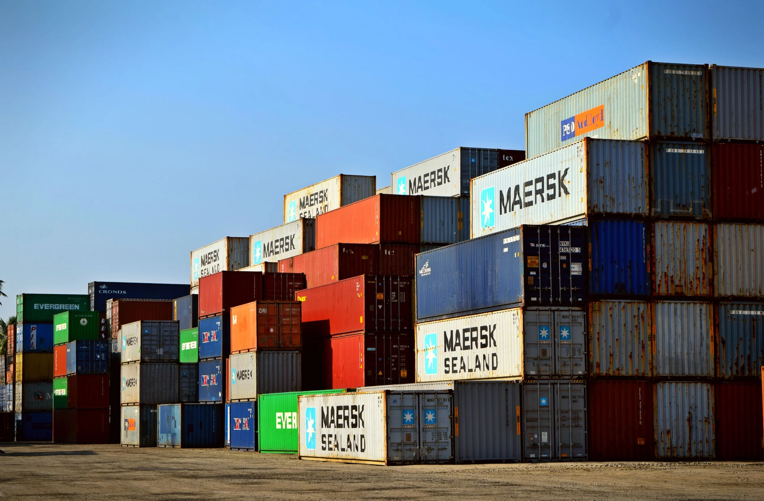 Full freight container ready for cargo transport